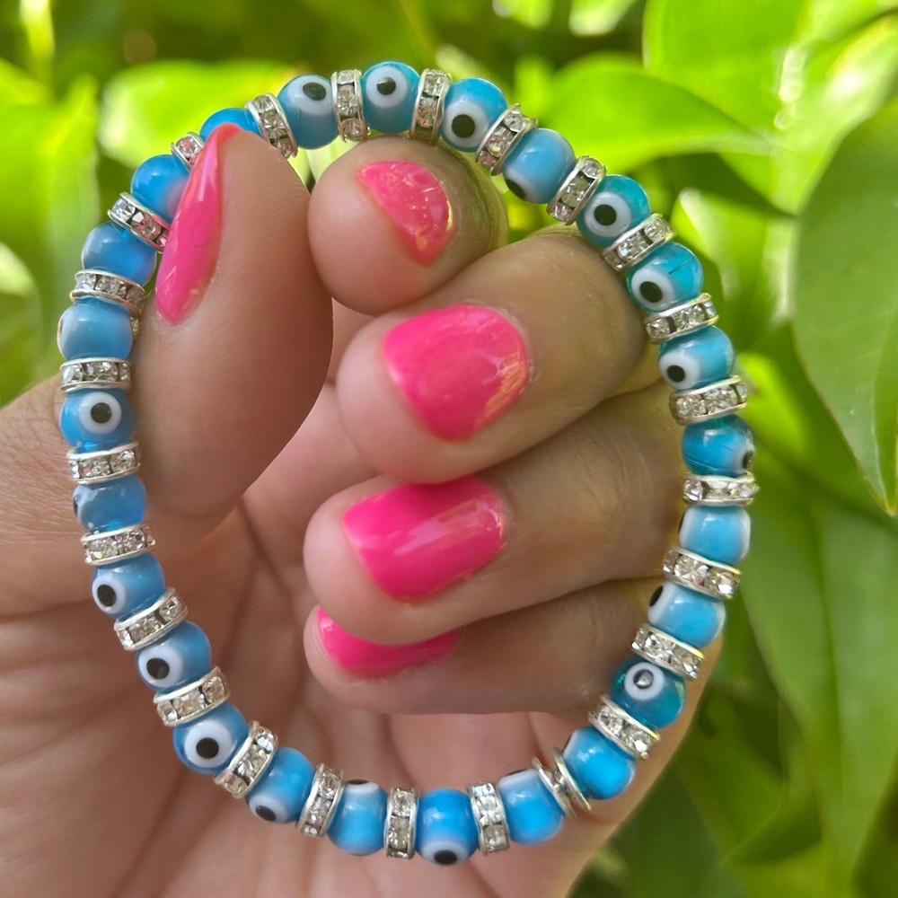 🧿💙 Light Blue Evil Eye Bracelet